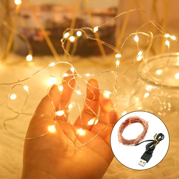 1/2/3M LED Lumini Șir de Sârmă de Cupru Zână Lumina USB Alimentat Ghirlanda de Crăciun de Vacanță Casă de Nunta Decor de Crăciun 2022