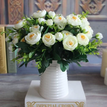 1 Buchete De Flori De Mătase Fals Bujor Floare Fierbinte Vii 6 Ramuri De Toamnă Flori Artificiale Nunta Petrecere Acasă Decorare