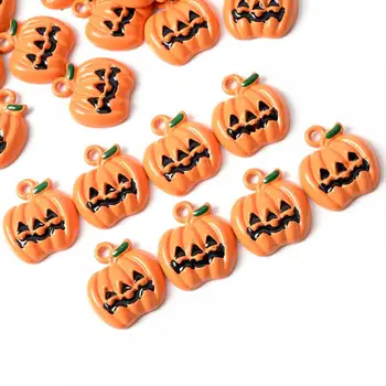 10buc 18*20mm Nou Email de Dovleac Aliaj de Metal Picătură de Ulei de Halloween Farmece Pandantive Constatări Pentru a Face Bijuterii Accesorii
