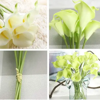 10buc Calla Lily Artificiale cu Frunze de Plastic Fals Lily Plante Acvatice Acasă Decor Sala Nunta de Flori Decor Petrecere