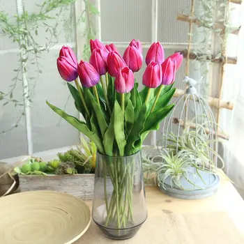 10buc/lot Lalele Flori Artificiale Pu Latex Real Atinge tulip 46CM Buchet Artificial Pentru Acasă Decorare Nunta Coroane de Flori