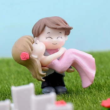 1set Dulce Iubitorii de DIY Mini Figurine in Miniatura casă de Păpuși Decor Micro Peisaj