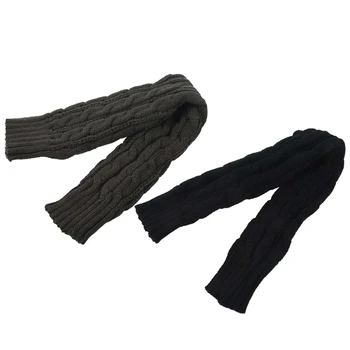 2 Pereche De Moda De Iarna Femei, Mănuși Pentru Bărbați Unisex Brațul Mai Cald Timp De Degete Tricot Mănușă De Box 50 Cm - Culoare Gri & Negru