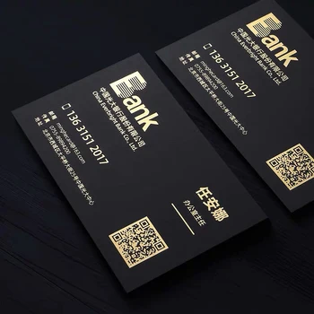 200pcs Cărți de vizită personalizate Personalizate Carduri de Negru Dublu Partea 0.52 mm 0.83 mm Folie de Aur de Imprimare de Argint 90x54mm pentru Compania Brand