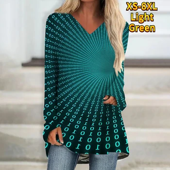 2022 Toamna Femei Elegante cu Maneca Lunga Nou Design de Imprimare Topuri de zi cu Zi Stradă Tendință Pulover de Iarna V-Neck T-shirt Tee Vintage