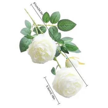 3 Capete Crescut European De Mătase Artificială Bujor Flori Pentru Acasă Perete Nunta De Flori Flori Decor Decor Petrecere