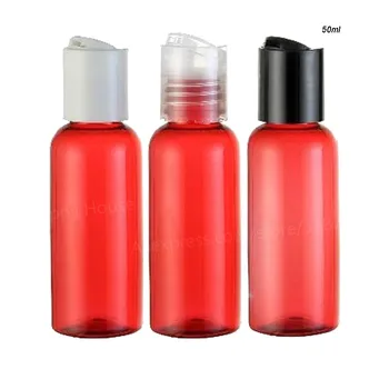 30 x 50ml Noua Moda Roșu Sticla PET Cu Disc Capac 50cc Sampon Ulei de Păr Cosmetice Crema de Ambalare