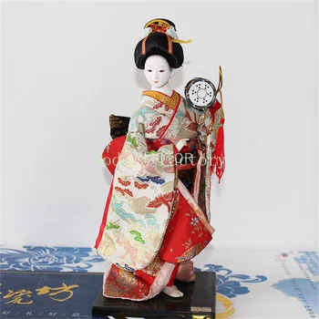 30cm Japoneză Brocart Kimono Kabuki Papusa Geisha Figura Figurina Statuie Decor Cadouri Jucarii Hobby Afișa Colecția de Ornamente
