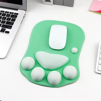 3D Mouse Pad Silicon Moale Pisica Drăguț Laba Mouse Pad cu Încheietura Restul Suport din Spumă cu Memorie de Gaming Mousepad Mat Perna pentru Laptop