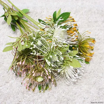 3Heads/sucursala Leucospermum Flori Artificiale pentru decor Nunta flores artificiales de plastic, flori false fleur artificielle
