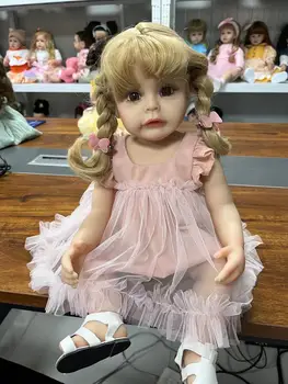 55 CM Silicon Renăscut Baby Doll Jucării Real Atinge Realiste Terminat de Nou-născut Papusa Jucării pentru Copii Cadou de Ziua de nastere