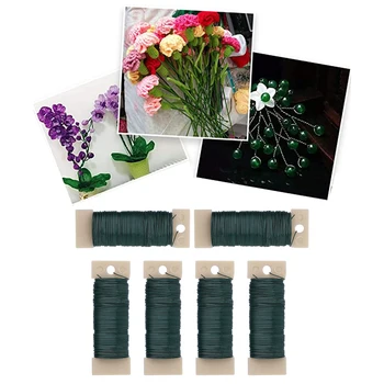 6 Pachete de 22 Gauge Verde Floral Zbaturi Sârmă de Coroane de flori, Ghirlanda si Aranjamente Florale Meserii DIY