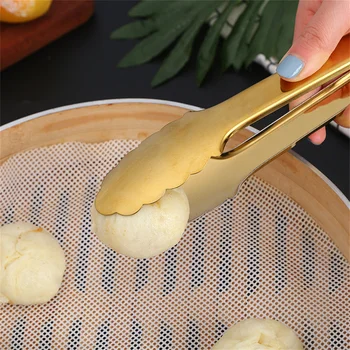 6 stiluri de Aur GRĂTAR Alimente Clește pentru Friptură Clip din Otel Inoxidabil Gol Tort de Pâine, Grătar Clemă de Gătit Ustensile de Bucătărie Accesorii
