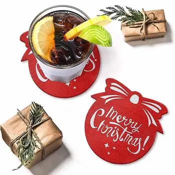 6pc Crăciun Cupa Pad Simțit Coaster Xmas Băuturi Coaster Petrecere Acasă Decorare Bucătărie Bucătărie, Masă Masă Ornament