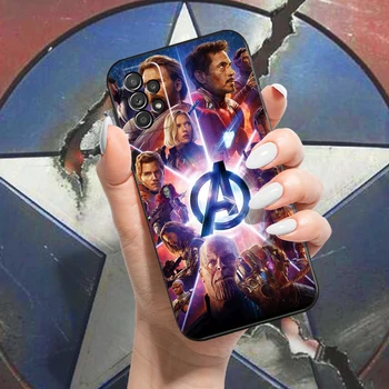 Acoperi Marvel Avengers Caz de Telefon Pentru Samsung Galaxy A72 5G Silicon Lichid Complet de Protecție Spate Negru rezistent la Șocuri TPU Coajă de Cazuri