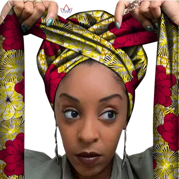 Africa de Imprimare Satin Capota Cu Panglică Lungă Folie Dublu Strat de folie Cap Ankara Model Femeile Par să Acopere Mari Dimensiuni Folie de Păr în Cap