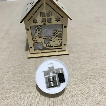 Anul nou, Crăciun DIY Jucării Luminoase Cabină Inovatoare Zăpadă de Crăciun Casa cu lumini Colorate Cabana din Lemn, Decor Jucărie