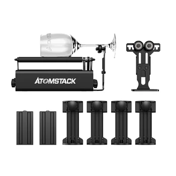 ATOMSTACK R3 Pro Roller pentru Obiecte Cilindrice cu 360° Rotație Gravură Axa 8 Unghi Ajustări Gravură cu Diametrul de Instrumente