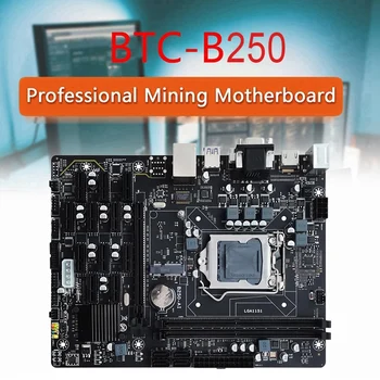 B250 V2.1 ETH Miner Placa de baza 12PCIE+G3930 CPU+DDR4 8GB RAM+128G MSATA SSD+Ventilator+Cablu SATA+Cablu de Switch+pasta Termică