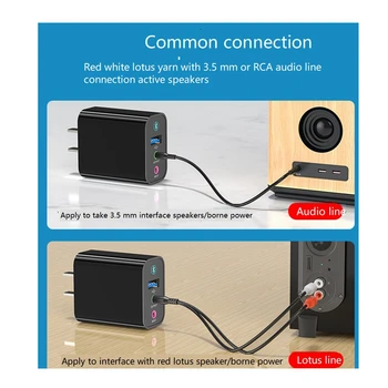 Bluetooth 5.0 Audio Receptor-Transmitator Stereo Wireless Adapter TF/U Disc Juca Rapid de Încărcare USB Pentru Căști(UE Plug)