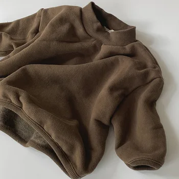 Băieți și fete haine de iarnă versiunea coreeană a noului simplu pierde lână pulover cu mâneci lungi pentru copii top casual 22D497