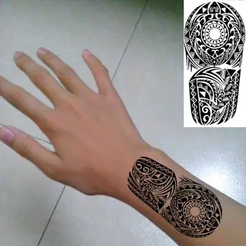Bărbați Moda Diverse Ușor De Utilizat Tatuaje Temporare Geometrice Arta Tatuaj Fals În Alb Și Negru