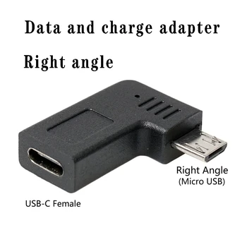 C USB la micro usb adaptor în unghi de 90 de grade micro usb la usb tip-c date și încărcare adaptor