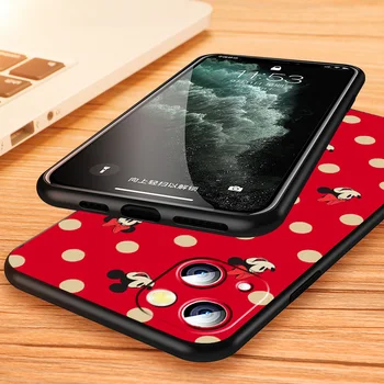 Capac de silicon Disney Minnie Mouse Punct Pentru Apple iPhone 13 12 11 Pro Max mini XS XR X 8 7 6S 6 5 Plus Negru Caz de Telefon