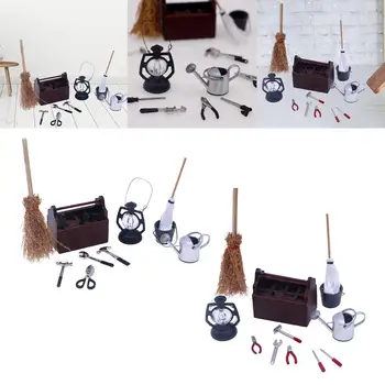 Casă de păpuși Setul de Unelte Miniaturale casă de Păpuși Decor Accesorii Instrumente de Lucru Model in Miniatura Scenă Model pentru Curte, Grădină cu Gazon, cu Decor