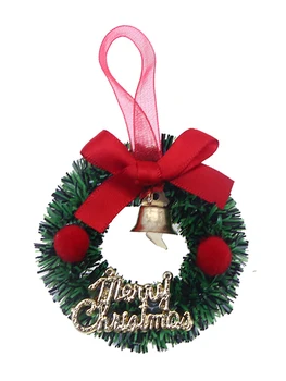 Casă de păpuși în Miniatură Ghirlanda de Crăciun Coroană Model DIY Accesorii Pentru Papusa Casa Decor de Crăciun de Jucărie 1 BUC