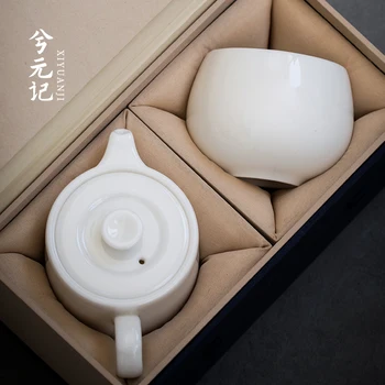 Ceramica ceainic alb estetic capacul izolate chineză ceai set de ceai infuser recipient ceremonie de ceai Ceainic Ceainic BG50TS