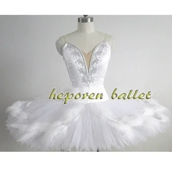 Clasic Personalizat-a făcut Alb Little Swan Rochii de Balet,Greu Organza Clatita Fata Rochie de Balet de Dans Haine de Înaltă Calitate