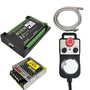 CNC kit mach3 card de control NVEM V2.1 200K 3 4 5 6axis sistem de control al mișcării pe 6 axe de oprire de urgență electronice roata de mână DC 75W24V