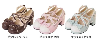 Crossover japonez Bandaj Bowknot Printesa Lolita pantofi tocuri Brute pentru Fata Femei Drăguț Cosplay Pantofi