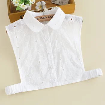 Culoare solidă Dantela Rever Fals Coliere pentru Femei Tricou Flase Coliere Guler Detasabil pentru Pulover Bluza Jumătate Tricou Accesoriu
