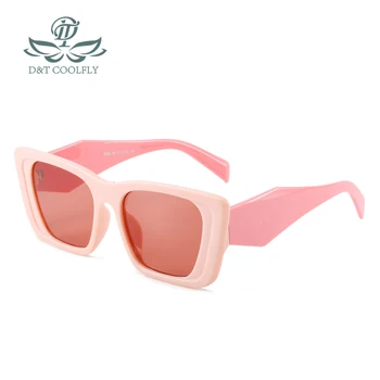 D&T 2022 Noua Moda Ochi de Pisică ochelari de Soare Femei Bărbați PC Obiectiv Cadru Brand Designer de Epocă Leopard Pătrat Petrecere Stil Plajă UV400