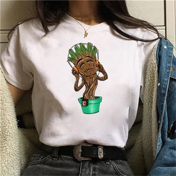 Desene animate Copacul de Imprimare T-shirt Simplitate Femei cu Maneci Scurte T-Shirt Casual Gât Rotund Tendință Stil de sex Feminin Tricouri Bază Topuri Tee