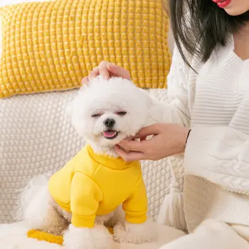 Desene animate Culoare Solidă Hoodie Câini, Îmbrăcăminte de Companie Kawaii Koi pentru Haine de Câine de Imprimare de Costume Bichon Primavara Toamna Guler Roșu Perro