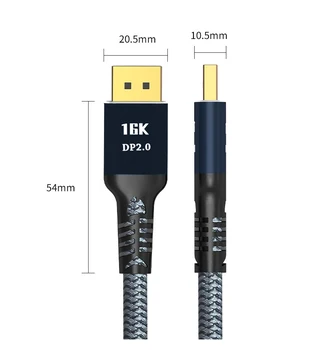DisplayPort 2.0 Cablu 16K10K HDR 16K@60Hz 4K@165Hz 80Gbps Display Port Adaptor Pentru Video PC Laptop, TV DP 2.0 Cablu de Afișare