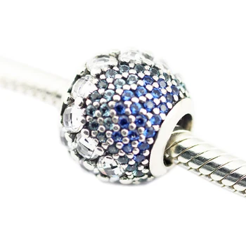 DIY Margele pentru a Face Bijuterii de Argint-Bijuterii Albastru Fermecat Deschide Șirag de mărgele Amestecat Email Farmecele Argint 925 Berloque Perles