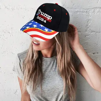 Donald Trump 2024 Pălărie Trump Șapcă De Baseball Cu Brodate, Steaguri Din America De Colorat Dimensiuni Reglabile Pentru Birou Și Toate Anotimpurile