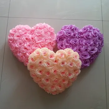 Dragoste în formă de Inimă Flori Artificiale de Mătase de Trandafir Flori de Nunta in forma de Inima de design Petrecere de Nunta de setare decor de perete