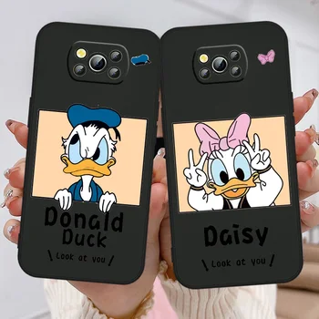 Drăguț Donald Duck Disney Telefon Caz Pentru Xiaomi Poco X3 NFC F3 GT M4 M3 M2 X2 F2 Pro C3 F1 F4 M5 X4 GT Capac Negru Funda Moale Capa