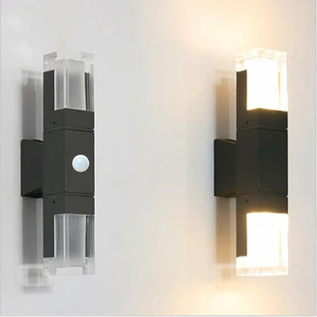 European stil Simplu în aer liber Led-uri cu două capete Culoar Senzor Inteligent Lampă de Perete rezistent la apa IP65 Interior Camera de zi Dormitor Perete Lam