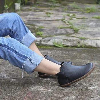 Femei Glezna Cizme de Toamna pentru Femei Pantofi din Piele fermiera Cizme pentru femei Cizme Negre de Conducere pantofi
