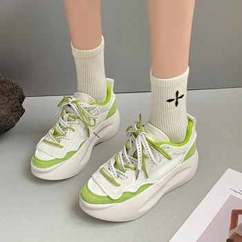 Femei Vulcaniza Pantofi de Tenis de Moda Alb din Piele Doamnelor Platforma Adidași Confortabil Toc Doamnelor Adidasi Zapatos De Mujer