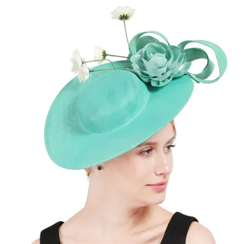 Flori Fermecătoare Fascinator Pălării, Pălării De Nunta Si Fantezie Pene Palarioare Verde Smarald Accesorii De Par Pentru Mireasa Femeie