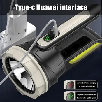 Handheld Proiector LED-uri de Iluminat în aer liber Camping Lampă portativă cu Lumină Puternică lovitură Lungă Reincarcabila Built-in Baterie Lanterne