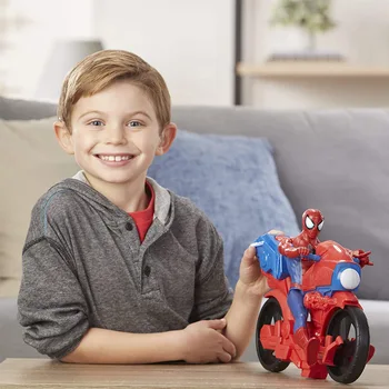 Hasbro Marvel Spider-Man Titan Energiei Electrice Efect Special de Motociclete de 12-Inch Papusa Motociclete Model de Costum anime