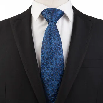 Ikepeibao Matase Albastru Alb Gât Cravată pentru Bărbați Design Clasic, cu Cravata de Afaceri de Nunta Petrecere